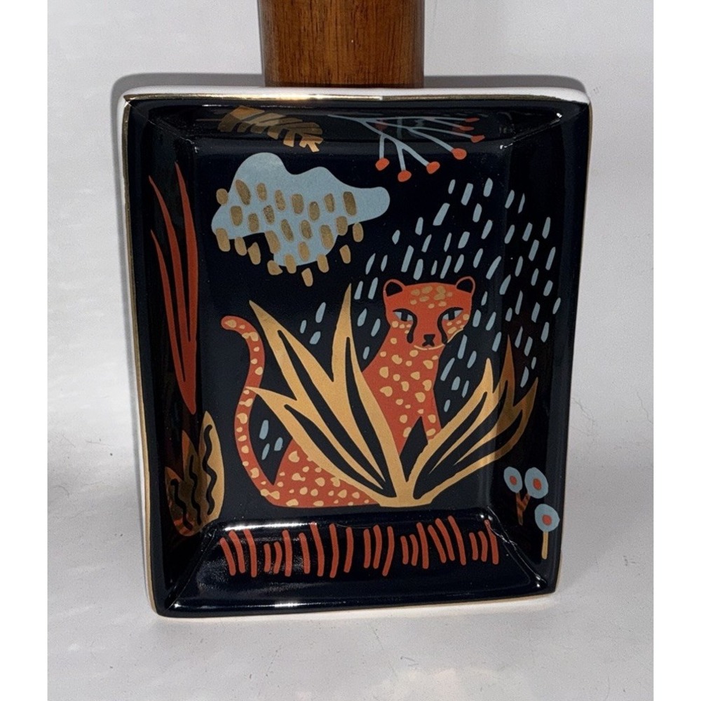 Danica Studio Empire Ceramic Trinket Tray Orange Leopard